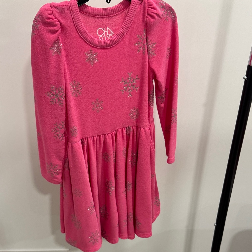 Chaser Pink Dress with Silver Snowflake Pattern